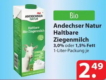 Famila Nord Ost Andechser Natur Haltbare Ziegenmilch 1-Liter-Packung Angebot