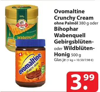 Famila Nord Ost Ovomaltine C Bihophar Wabenquell Gebirgsblüten-oder Wildblüten-Honig 500 g Angebot