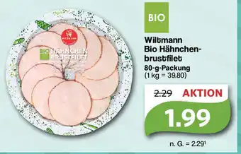 Famila Nord West Wiltmann Bio Hähnchen-brustfilet 80-g-Packung Angebot