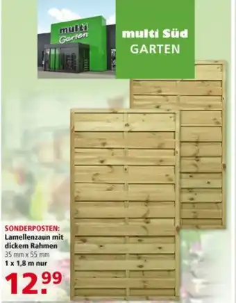 Multi Markt Lamellenzaun mit dickem Rahmen Angebot