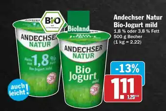 AEZ Andechser Natur Bio-Jogurt mild 500 g Becher Angebot