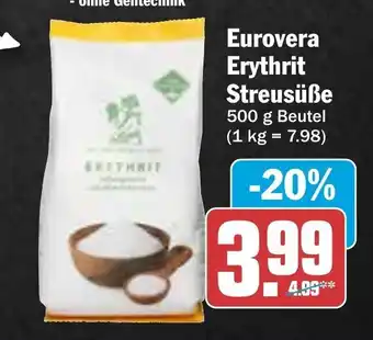 AEZ Eurovera Erythrit Streusüße 500 g Beutel Angebot