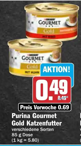 AEZ Purina Gourmet Gold Katzenfutter 85 g Dose Angebot