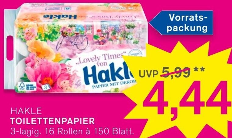 Spannende Hakle Toilettenpapier Angebot Bild
