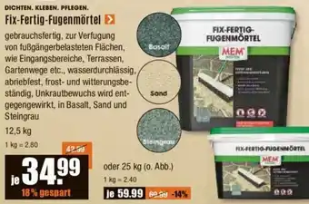 V Baumarkt MEM Fix-Fertig-Fugenmörtel 12,5 kg Angebot