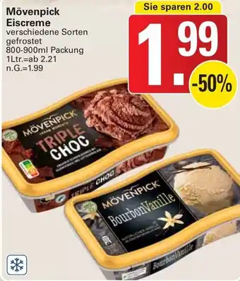 WEZ Mövenpick Eiscreme 800-900ml Packung Angebot