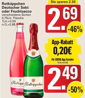 WEZ Rotkäppchen Deutscher Sekt oder Fruchtsecco 0,75Ltr. Flasche Angebot