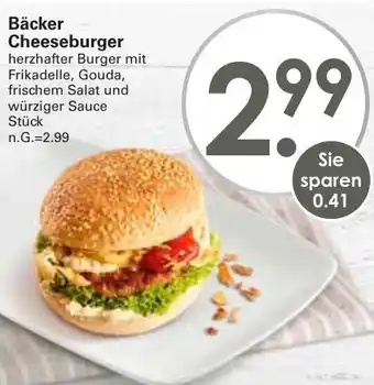 WEZ Bäcker Cheeseburger Angebot