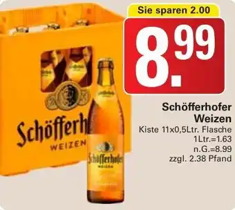 WEZ Schöfferhofer Weizen Kiste 11x0,5Ltr. Flasche Angebot