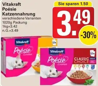 WEZ Vitakraft Poésie Katzennahrung 1020g Packung Angebot