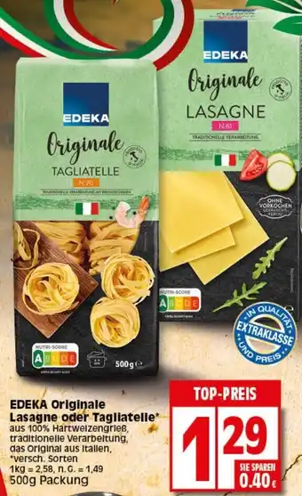 Elli Markt EDEKA Originale Lasagne oder Tagliatelle 500 g Packung Angebot