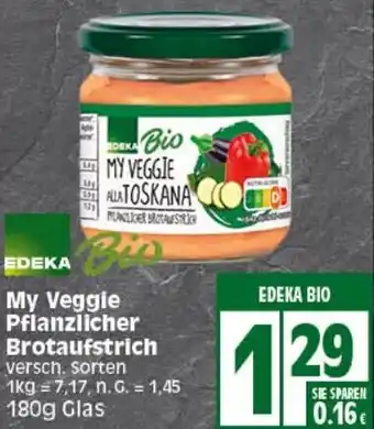 Elli Markt EDEKA Bio My Veggie Pflanzlicher Brotaufstrich 180 g Glas Angebot