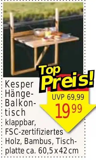 Wiglo Wunderland Kesper Hänge-Balkontisch Angebot