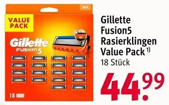 Rossmann Gillette Fusion5 Rasierklingen Value Pack 18 Stück Angebot