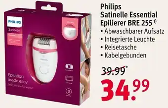 Rossmann Philips Satinelle Essential Epilierer BRE 255 Angebot