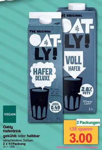 Famila Nord West Oatly Haferdrink gekühlt oder haltbar 2x1 L Packung Angebot