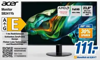 Expert Bening acer Monitor SB241Yb Angebot