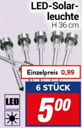 CENTERSHOP LED Solarleuchte H 36 cm Angebot