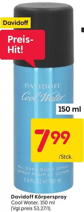 Rusta Davidoff Körperspray 150 ml Angebot