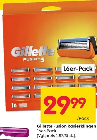 Rusta Gillette Fusion Rasierklingen 16er-Pack Angebot