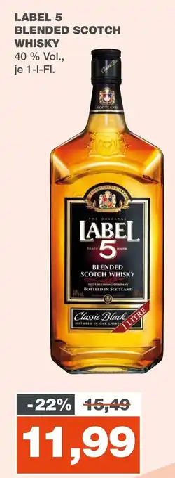 mein real LABEL 5 BLENDED SCOTCH WHISKY je 1-l-FI. Angebot