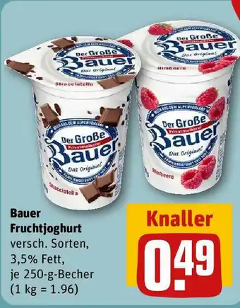 REWE Bauer Fruchtjoghurt 250 g Becher Angebot