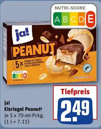 REWE ja! Eisriegel Peanuts 5 x 70-ml-Pckg. Angebot