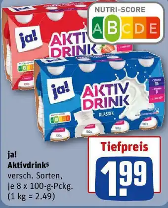 REWE ja! Aktivdrinks 8 x 100-g-Pckg. Angebot