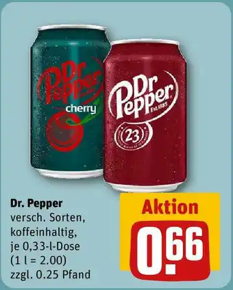 REWE Dr. Pepper 0,33-1-Dose Angebot