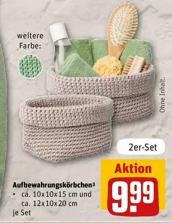 REWE Aufbewahrungskörbchen³ ca. 10x10x15 cm und ca. 12x10x20 cm Set 2er Set Angebot