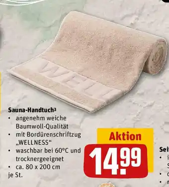 REWE Sauna-Handtuch³ ca. 80 x 200 cm Angebot