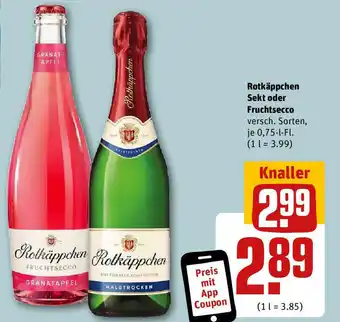 REWE Rotkäppchen Sekt oder Fruchtsecco je 0,75-l-Fl. Angebot