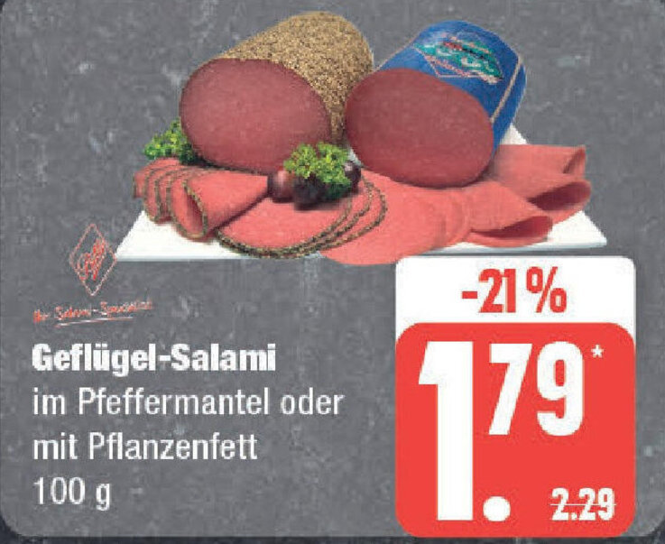 GeflügelSalami 100 g Angebot bei Edeka