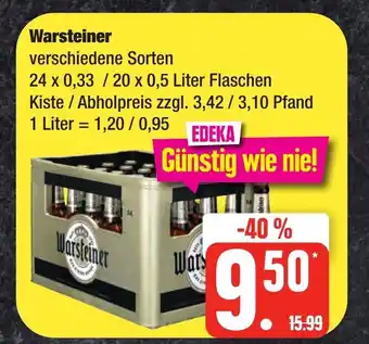 Edeka Frischemarkt Warsteiner 24*330/20*500ml Angebot