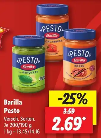 Lidl Barilla Pesto 200/190 g Angebot