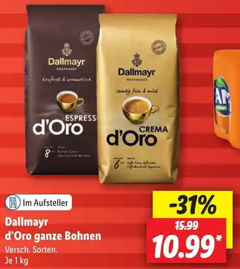 Lidl Dallmayr d'Oro ganze Bohnen 1 kg Angebot