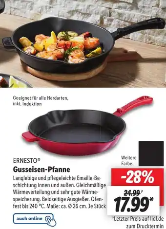 Lidl ERNESTOⓇ Gusseisen-Pfanne Angebot