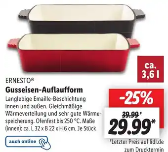 Lidl ERNESTOⓇ Gusseisen-Auflaufform Angebot