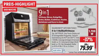 Lidl SILVERCREST® KITCHEN TOOLS 9-in-1-Heißluftfritteuse ,,SHF 1700 B1" Angebot