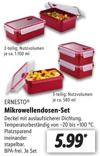 Lidl ERNESTOⓇ Mikrowellendosen-Set Angebot