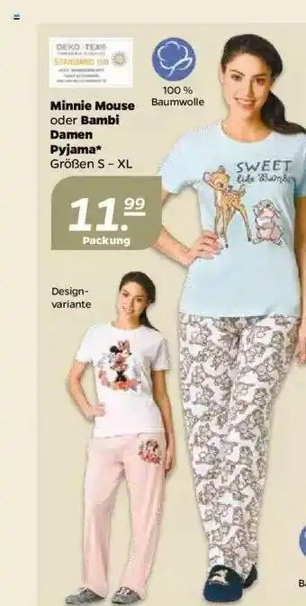 NETTO Minnie Mouse Oder Bambi Damen Pyjama Angebot