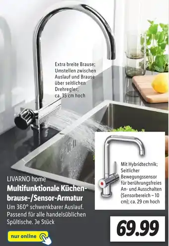 Lidl LIVARNO home Multifunktionale Küchenbrause-/Sensor-Armatur Angebot