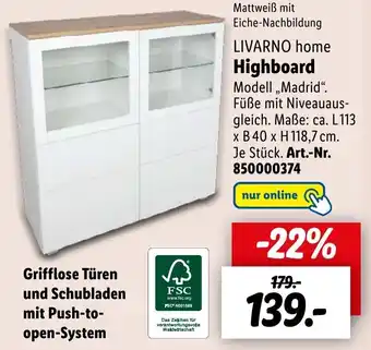 Lidl LIVARNO home Highboard ,,Madrid" Angebot