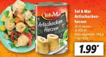 Lidl Sol & Mar Artischockenherzen 425 ml Angebot