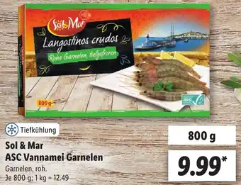 Lidl Sol & Mar ASC Vannamei Garnelen 800 g Angebot