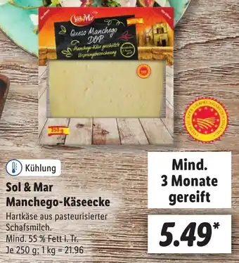 Lidl Sol & Mar Manchego-Käseecke 250 g Angebot