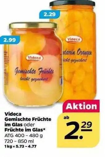 NETTO Videca Gemischte Früchte Im Glas Oder Früchte Im Glas Angebot