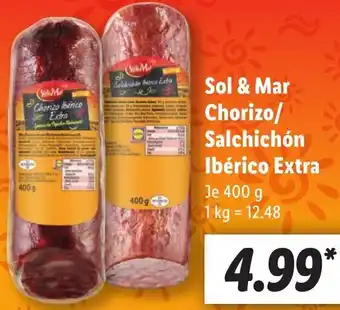 Lidl Sol & Mar Chorizo/ Salchichón Ibérico Extra 400 g Angebot