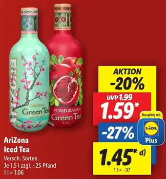 Lidl AriZona Iced Tea 1,5 L Angebot