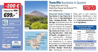 Lidl Teneriffa Rundreise in Spanien Angebot